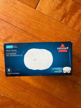 Bissell SpinWave Replacement White Mop Pads (8-Pack)